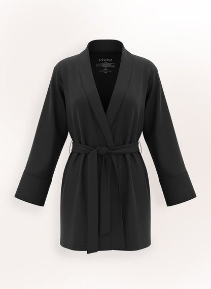 Peignoir mi-longueur — Fluide avec ceinture