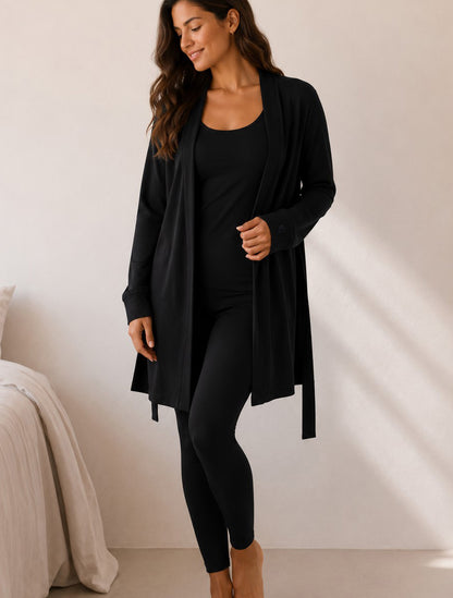 Peignoir mi-longueur — Fluide avec ceinture